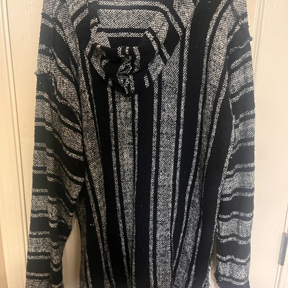 Striped Black and Gray Hoodie - Picture 2 of 3